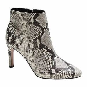 BANANA REPUBLIC Leather Cream Gray Snakeskin Booties 3” Heeled Ankle Boots